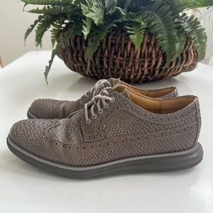 Cole Haan Lunargrand 9M C13668 Wingtip perforated shoes snake print RARE